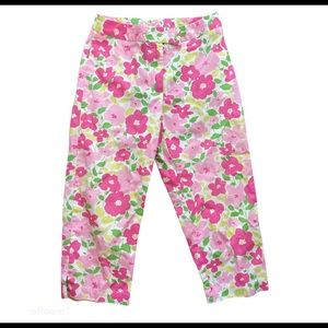 Floral Capri Pants Pink Summer Fashion